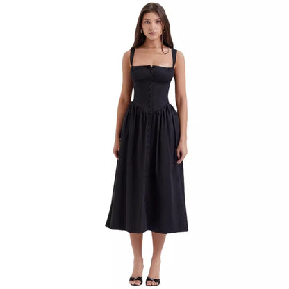Vacation Women Casual Tiny Flower Print Sling Dress