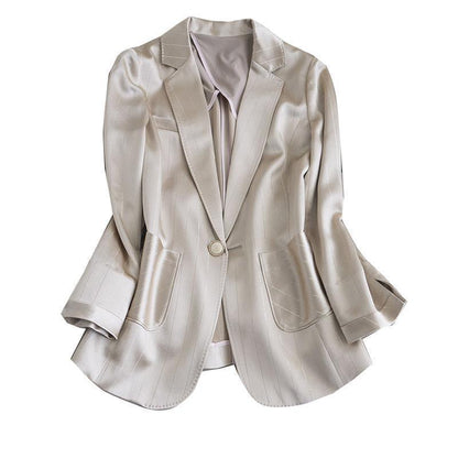 Blazer de gasa suave informal minimalista a la moda para mujer