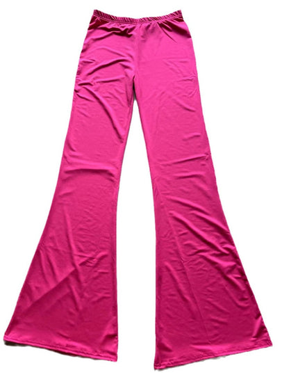 Pantalones elásticos ajustados de color liso informales para mujer