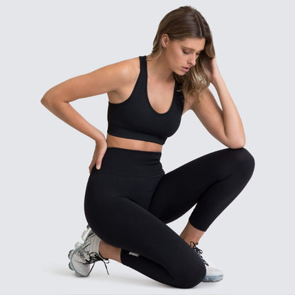Conjunto deportivo de 2 piezas para mujer, informal, de color sólido, sin mangas, con pantalones ajustados
