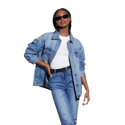 Chaqueta vaquera cómoda e informal de moda para mujer