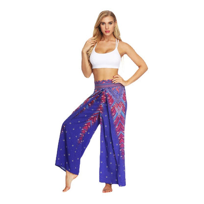 Women Fashion Casual Print Wide-Leg Pants