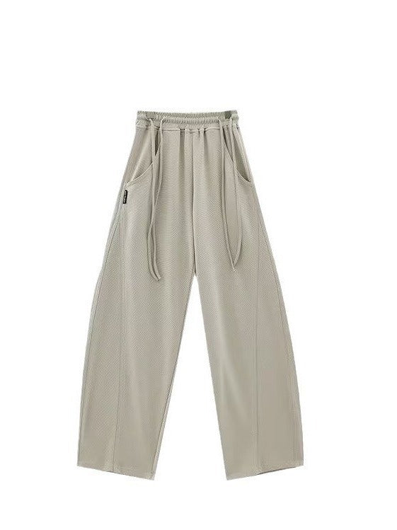 Women Loose Casual Sports Simple Drawstring Breathable Wide Leg Cargo Pants