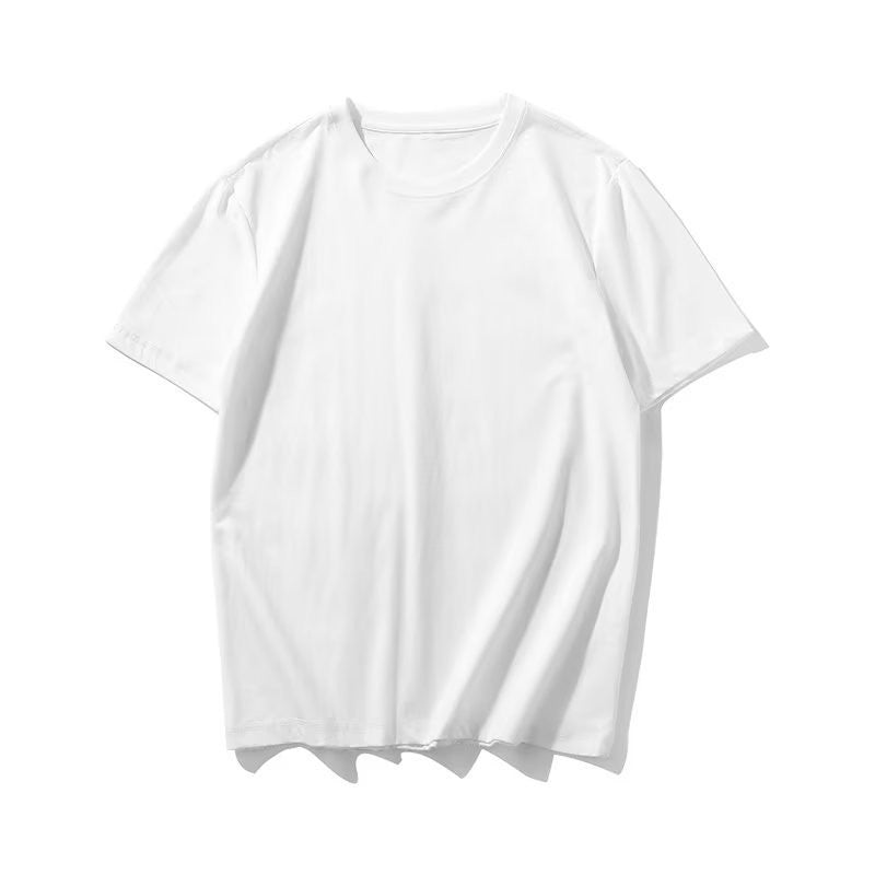 Camiseta informal de verano para mujer, color liso, cuello redondo, manga corta, sin mangas