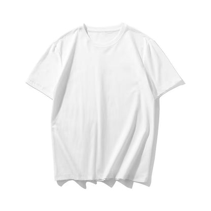 Camiseta informal de verano para mujer, color liso, cuello redondo, manga corta, sin mangas