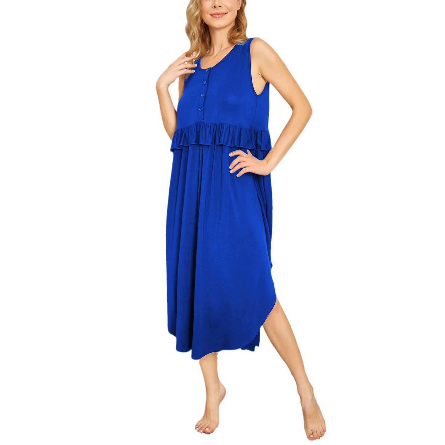 Vestido de lactancia sin mangas informal de moda de verano para mujeres embarazadas