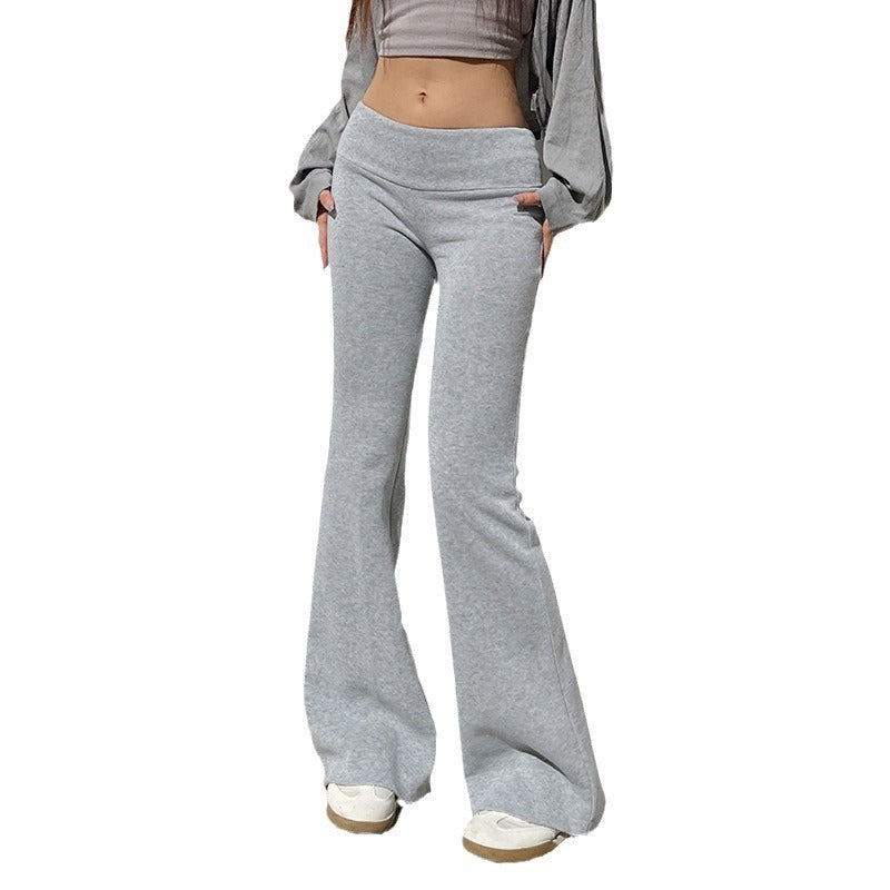 Women Basic Solid Color High Waist Sports Casual Sweat Pants
