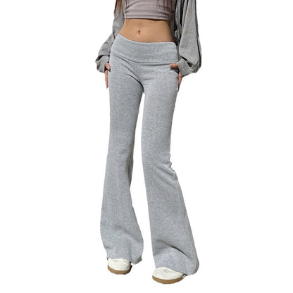 Women Basic Solid Color High Waist Sports Casual Sweat Pants