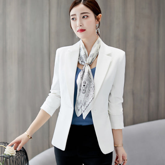 Chaqueta blazer informal de manga larga con botones para mujer