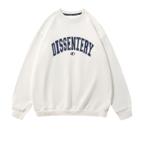 Sudadera informal con cuello redondo y estampado del alfabeto para mujer