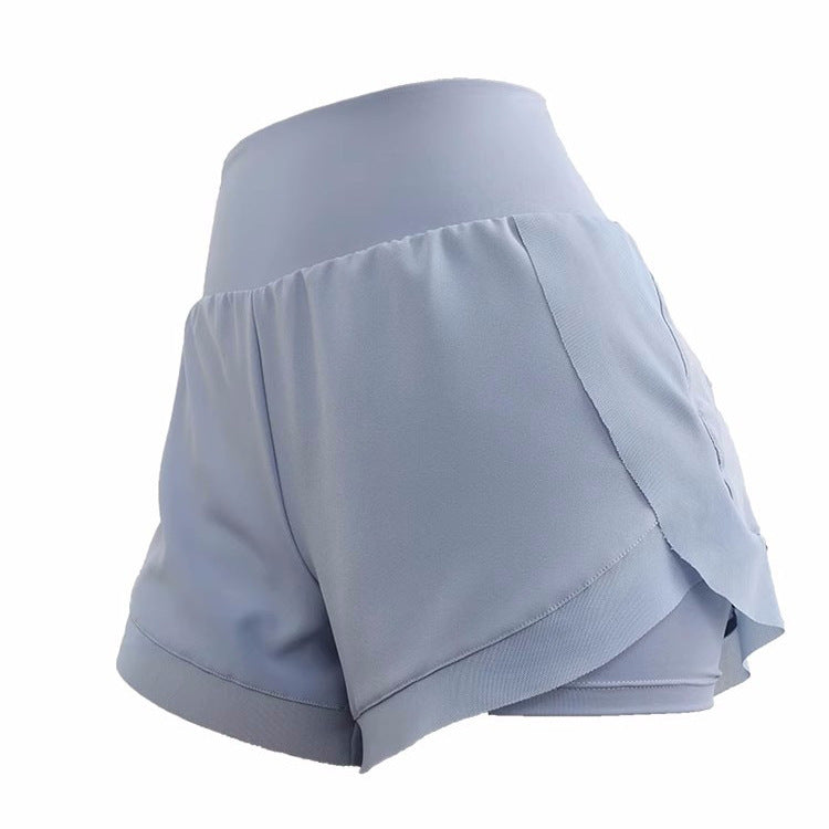 Pantalones cortos de motociclista para mujer, de cintura alta, informales, sueltos, de dos piezas, para correr, fitness y caminar