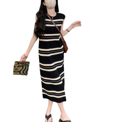 Women Casual Stripe Sleeveless Dress