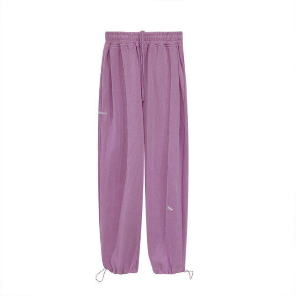 Women Athleisure Letters Print Loose Casual High Waist Straight Jogger Pants
