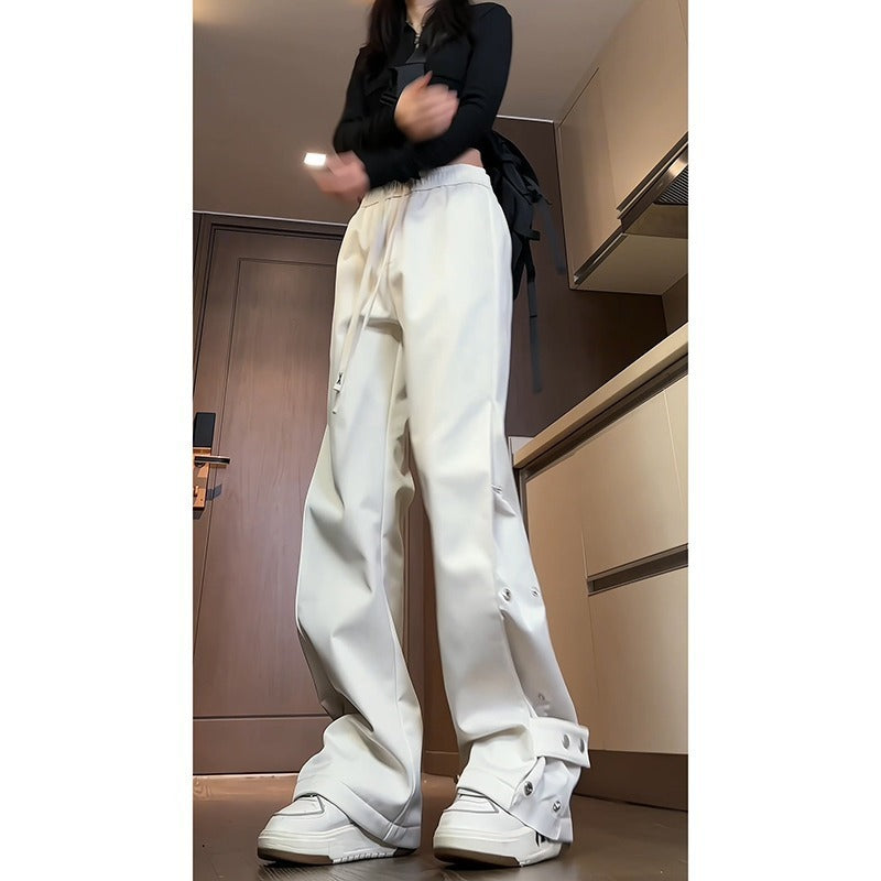 Women Casual Fashion Buckle Overalls Cargo Pants