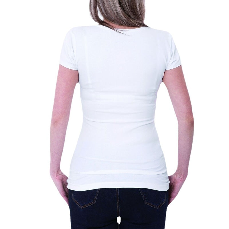 Camiseta informal holgada de talla grande para mujer, cuello redondo, manga corta, estampado de letras