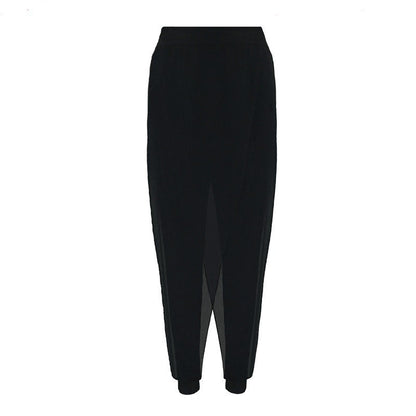 Women Summer Casual Solid Color Mesh Harem Pants