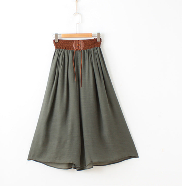 Women'S Fashion Casual Cotton Linen Thin Wide Leg Loose Trousers