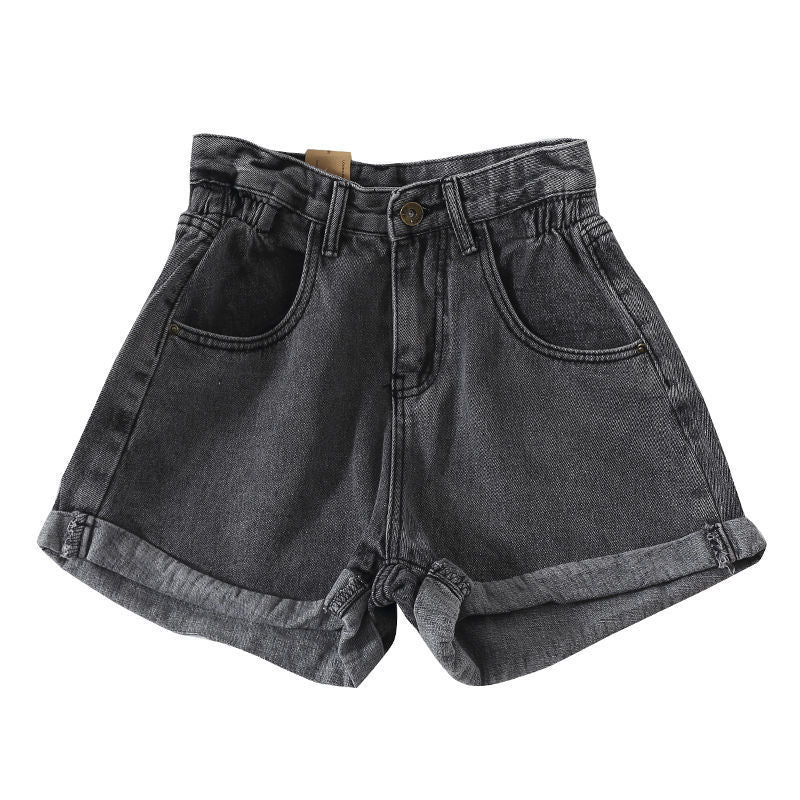 Women Casual Retro High-Waist Loose Denim Shorts