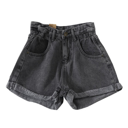 Women Casual Retro High-Waist Loose Denim Shorts