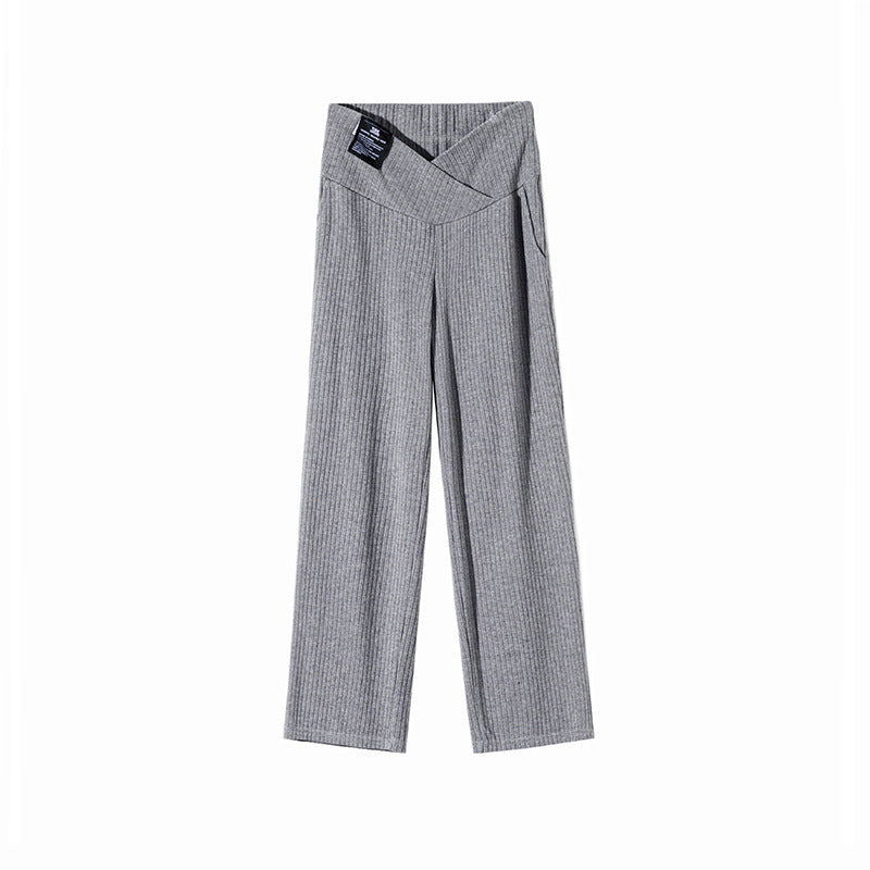 Pantalones rectos de cintura baja de cachemira informales y sencillos para embarazadas