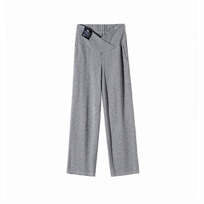 Pantalones rectos de cintura baja de cachemira informales y sencillos para embarazadas