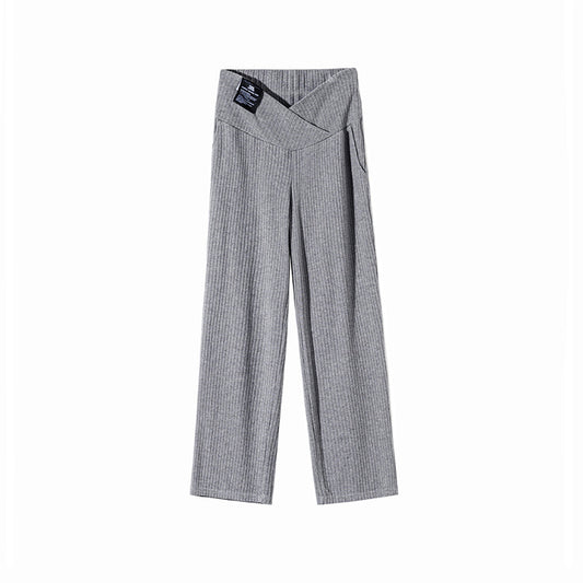 Pantalones rectos de cintura baja de cachemira informales y sencillos para embarazadas