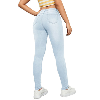 Vaqueros ajustados de cintura alta para mujer