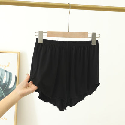 Pantalones cortos holgados con ribete en las orejas, de color liso, informales, para mujer
