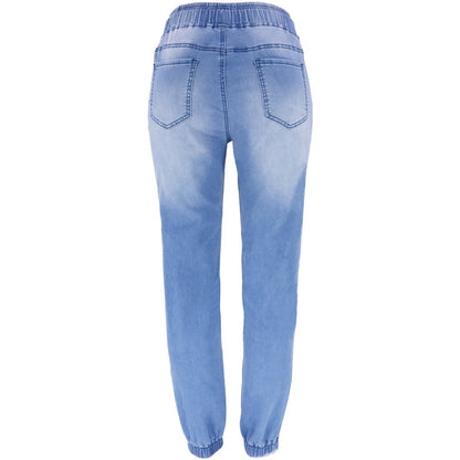 Pantalones deportivos de mezclilla elásticos casuales de moda para mujer