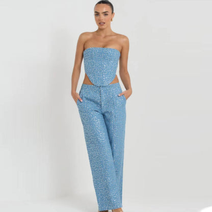 Vaqueros casuales con lentejuelas a la moda para mujer