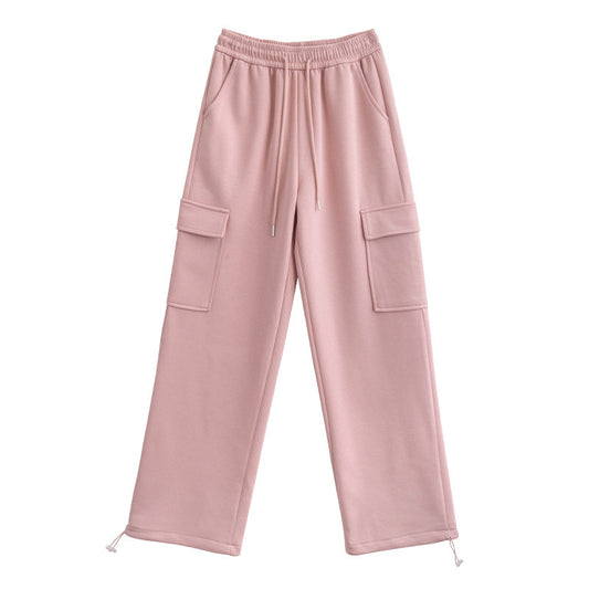 Pantalones cargo Harlan rectos y holgados de cintura alta informales a la moda para mujer
