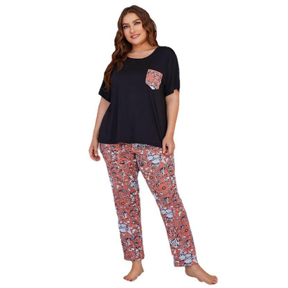 Conjunto de pijama informal de talla grande para mujer