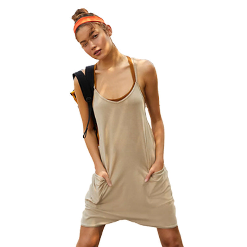 Women'S Fashion Casual Pocket Suspenders Rompers