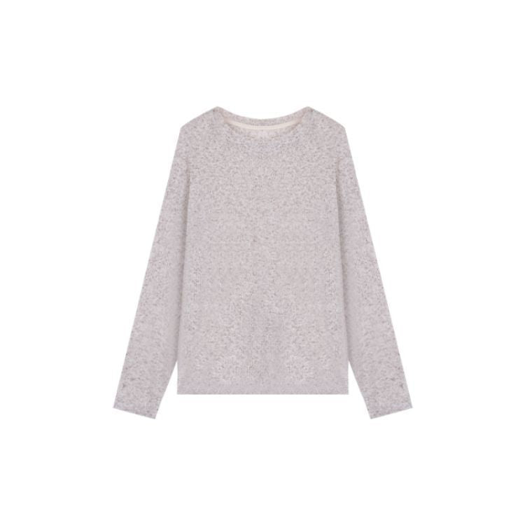 Women Fashion Casual Solid Color Round Neck Long Sleeve Top
