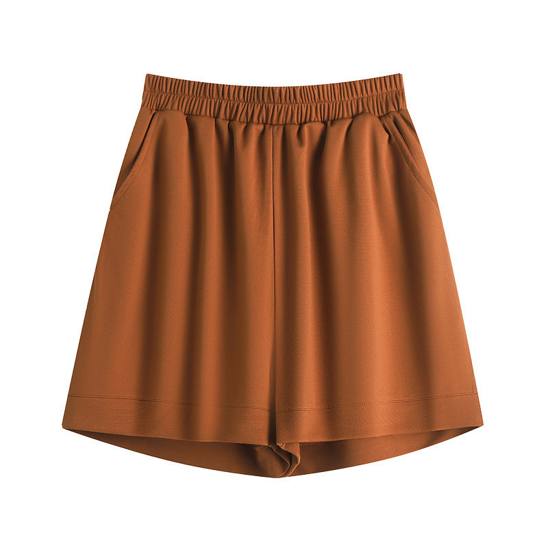 Summer Women Solid Color Casual Plus Size High Waist Shorts