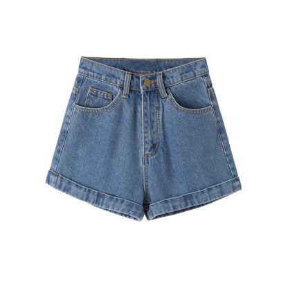 Pantalones cortos vaqueros de pierna ancha, rectos, finos y a la moda de verano para mujer