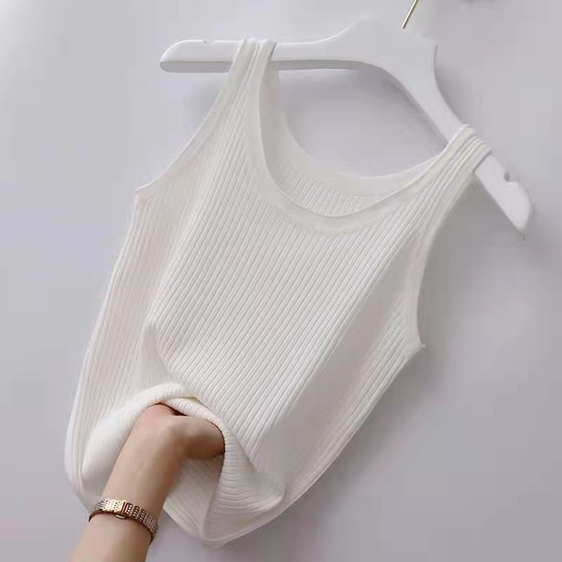 Women Fashion Casual Solid Color Stripe Sleeveless Tank Top