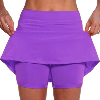 Women'S Fashion Casual Solid Color Mid Waist Pantskirt