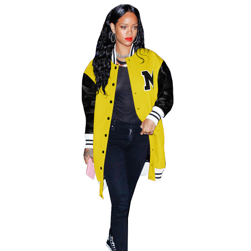 Chaqueta de béisbol informal de moda para mujer