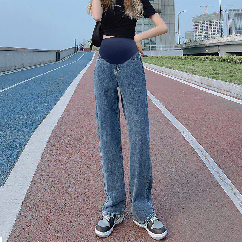 Pantalones vaqueros rectos casuales de moda para embarazadas