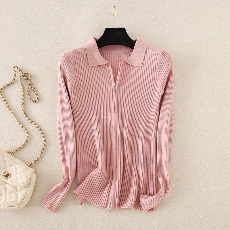 Women Casual Solid Color Base Lar Knit Top Sweater
