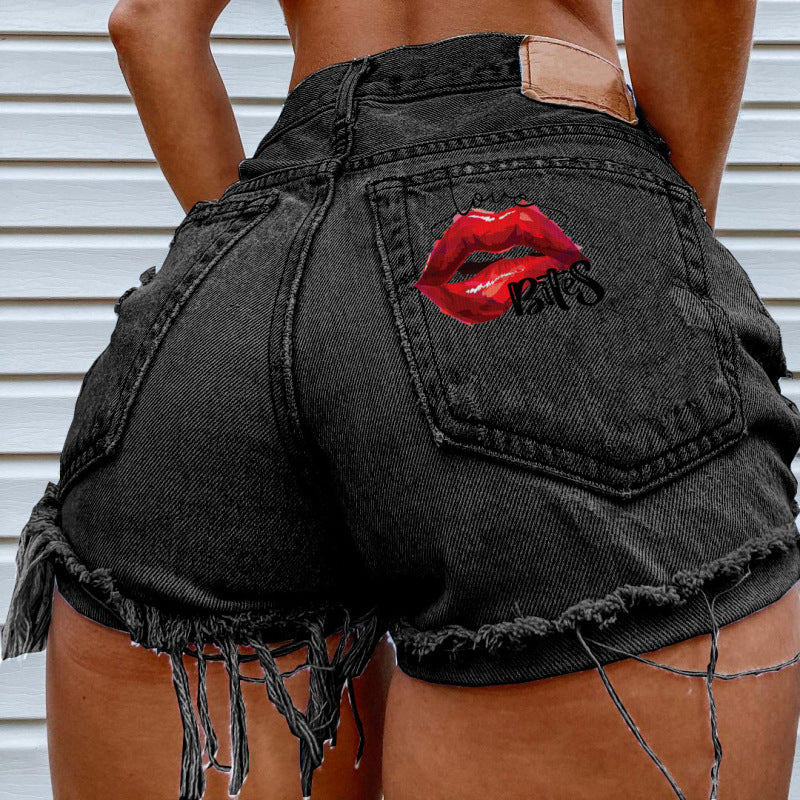 Women Summer Loose Edgy Vintage Casual High Waist Denim Shorts