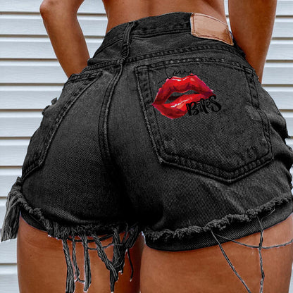 Women Summer Loose Edgy Vintage Casual High Waist Denim Shorts