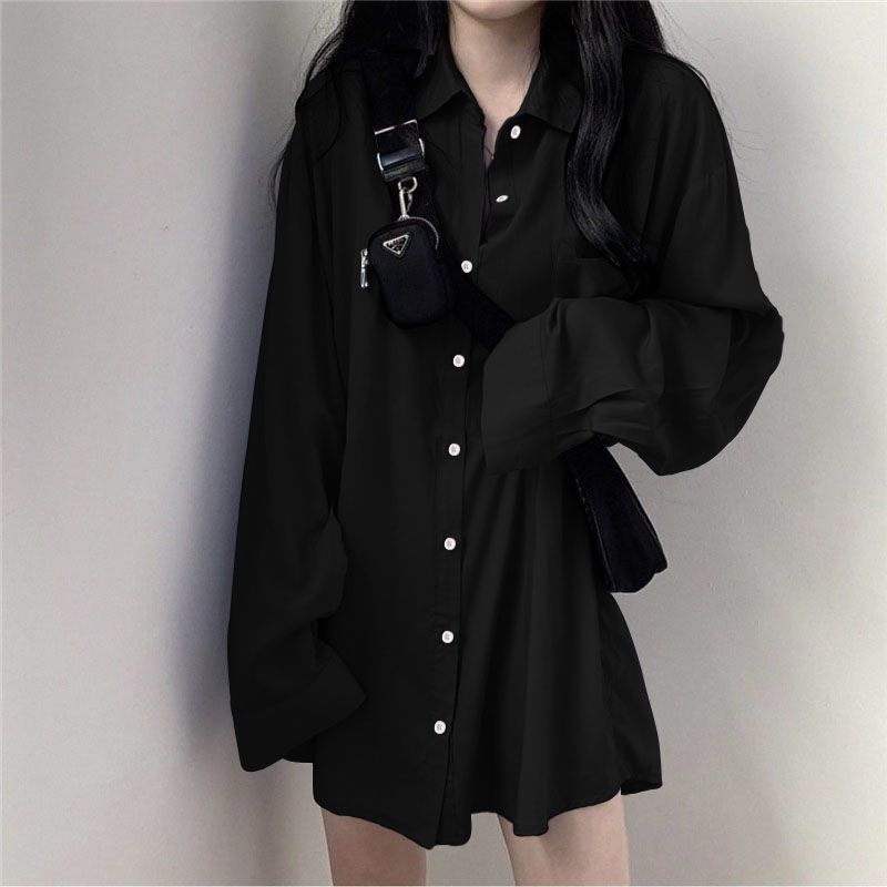 Fleece-Lined Thickened Plus Size Long Sleeve Shirt Women Casual Solid Color Loose Blouse