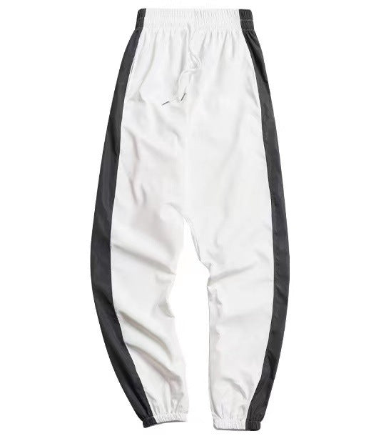 Fashion Casual Women'S Retro Color Blocking Spliced Sports Loose Pants