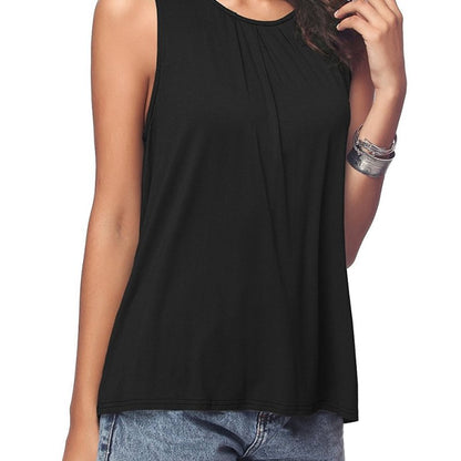 Women Casual Basic Plus Size Summer Solid Color Loose Tank Top