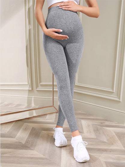 Pantalones de yoga casuales para embarazadas, de cintura alta elástica y secado rápido con soporte abdominal