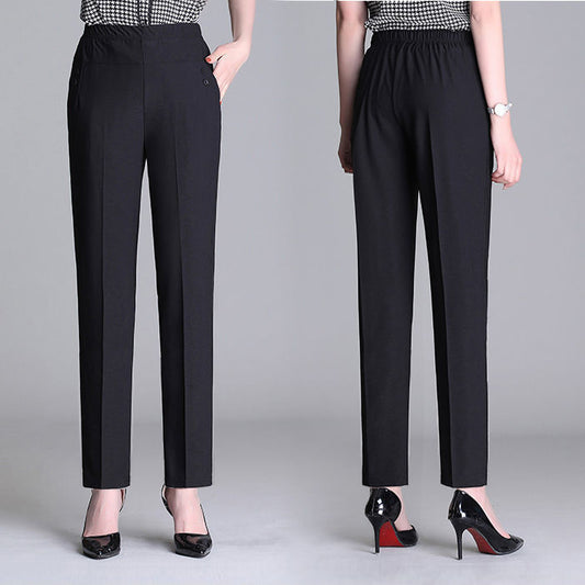 Pantalones casuales de cintura alta y holgados para mujer