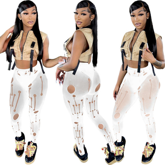 Als286 Casual Fashion Sexy Loophole Spring And Summer 5 Color Pantyhose