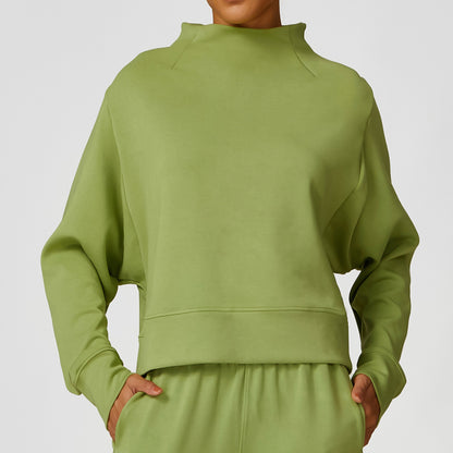 Conjunto deportivo informal de sudadera y pantalón deportivo de color liso para mujer